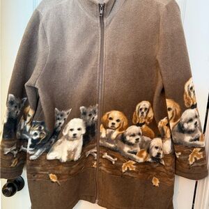 Brown Jacket with Dog Print